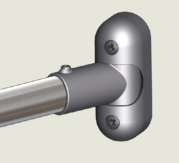 Bowed Shower Rod Assembly (front)