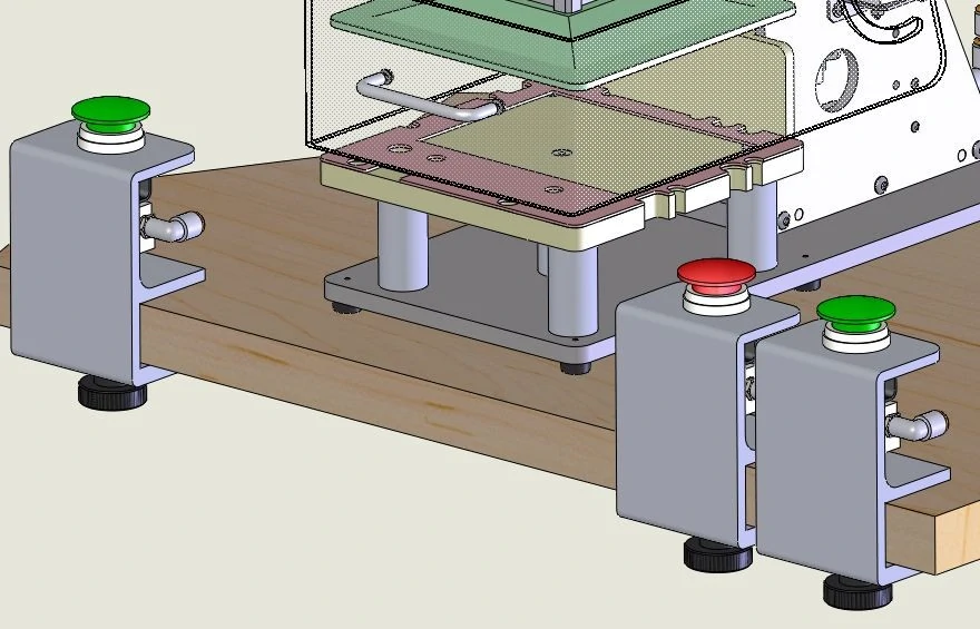 Pnuematic Palm Valve Bench Bracket (in use)