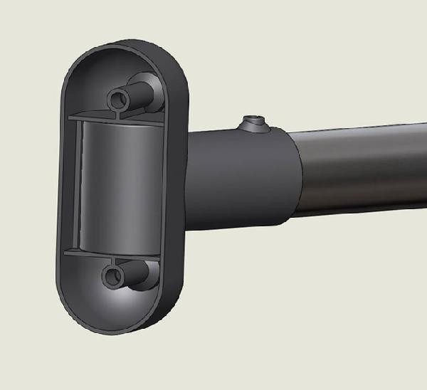 Bowed Shower Rod Assembly (rear)