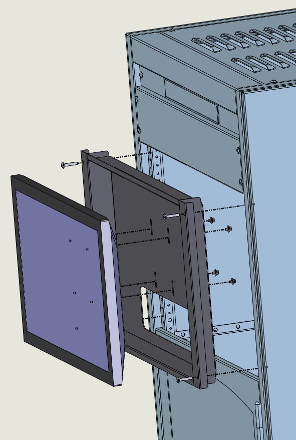 Flush-Mount Rack Monitor Bracket In Assy (exploded)
